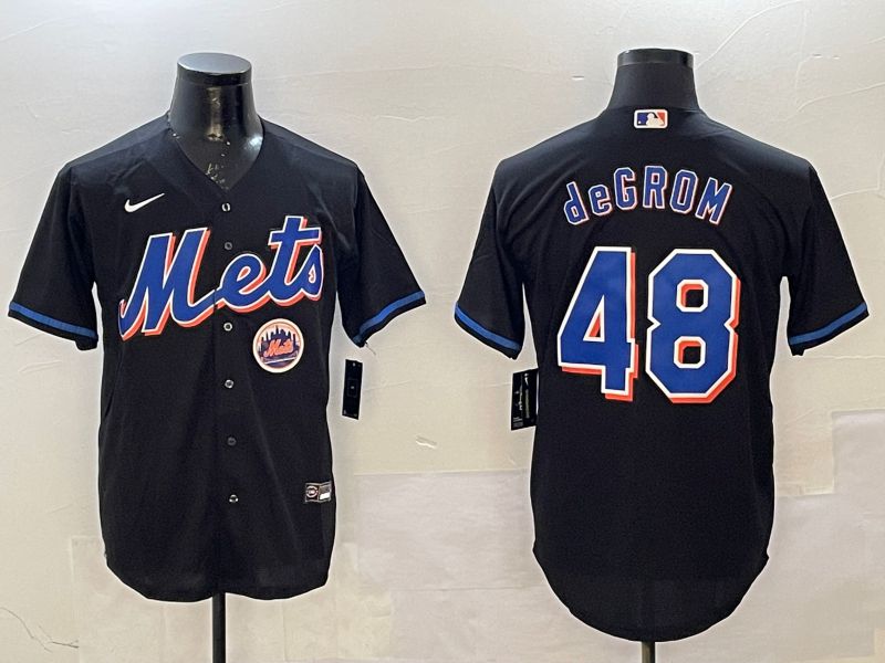 Men New York Mets #48 Degrom Black Game Nike 2025 MLB Jersey style 4->new york mets->MLB Jersey